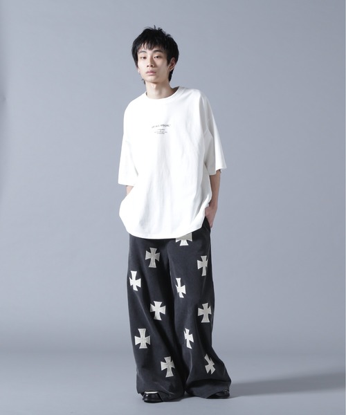 UNKNOWN LONDON(アンノウン・ロンドン)の「UNKNOWNLONDON/アンノウンロンドン/LHP別注 Leather Cross Buggy Pants(スウェットパンツ・メンズ・ブラック/ホワイト・S/M/L)」の20枚目の写真