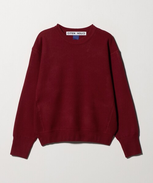 CITEN(シテン)の「<CITEN>スウェットライクニット(ニット/セーター・レディース・ダークグレー/ライトブルー/オレンジ/レッド/ライトグレー・FREE)」の4枚目の写真