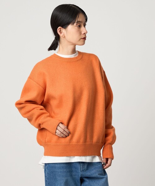 CITEN(シテン)の「<CITEN>スウェットライクニット(ニット/セーター・レディース・ダークグレー/ライトブルー/オレンジ/レッド/ライトグレー・FREE)」の5枚目の写真