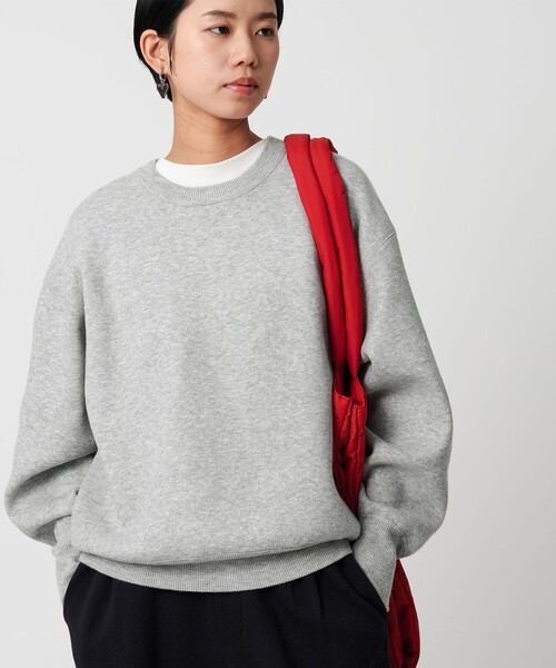 CITEN(シテン)の「<CITEN>スウェットライクニット(ニット/セーター・レディース・ダークグレー/ライトブルー/オレンジ/レッド/ライトグレー・FREE)」の1枚目の写真