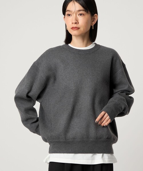 CITEN(シテン)の「<CITEN>スウェットライクニット(ニット/セーター・レディース・ダークグレー/ライトブルー/オレンジ/レッド/ライトグレー・FREE)」の2枚目の写真