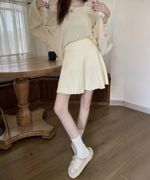 Miniministore(ミニミニストア)の「プリーツミニスカートニットスカート 秋冬(スカート・レディース・ブラウン/アイボリー/ベージュ/ブラック/グレー・FREE)」の21枚目の写真