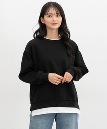 【ハニぽか】裏起毛ゆるレイヤード風スウェット