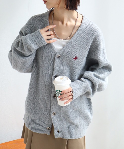 BEVERLY HILLS POLO CLUB（ビバリーヒルズポロクラブ）の「【Beverly Hills Polo Club/ビバリーヒルズポロクラブ】モヘヤタッチ ニットカーディガン（カーディガン/ボレロ・レディース・ライトグリーン/ブラウン系その他2/ブラック系その他/ブルー/グレー/ピンク系その他/ブルー系その他2/ブラウン系その他/グレー系その他/ブラック/アイボリー系/ブルー系その他/レッド・LL/L/M）」の3枚目の写真