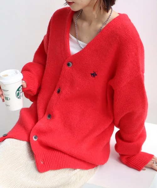 BEVERLY HILLS POLO CLUB（ビバリーヒルズポロクラブ）の「【Beverly Hills Polo Club/ビバリーヒルズポロクラブ】モヘヤタッチ ニットカーディガン（カーディガン/ボレロ・レディース・ライトグリーン/ブラウン系その他2/ブラック系その他/ブルー/グレー/ピンク系その他/ブルー系その他2/ブラウン系その他/グレー系その他/ブラック/アイボリー系/ブルー系その他/レッド・LL/L/M）」の13枚目の写真