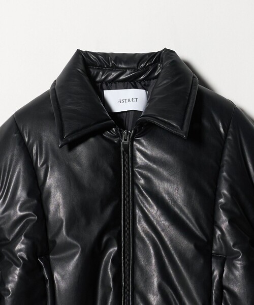 ASTRAET＞レザーライク ジップ ショートブルゾン（その他アウター