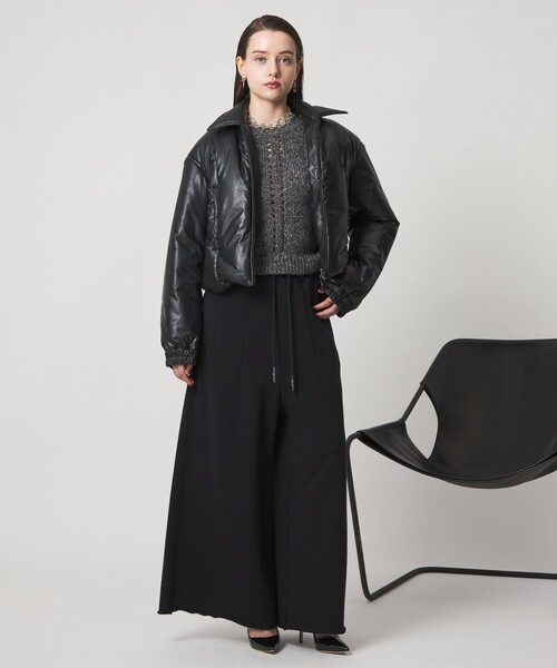 ASTRAET＞レザーライク ジップ ショートブルゾン（その他アウター