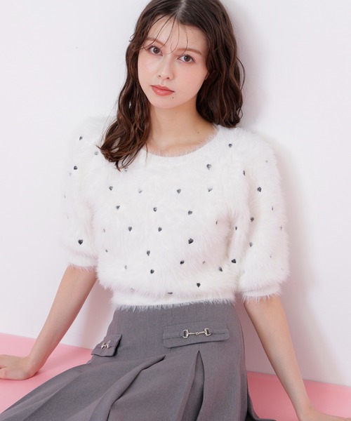 セール】◇ハート刺繍シャギーニット（ニット/セーター）｜JILL by