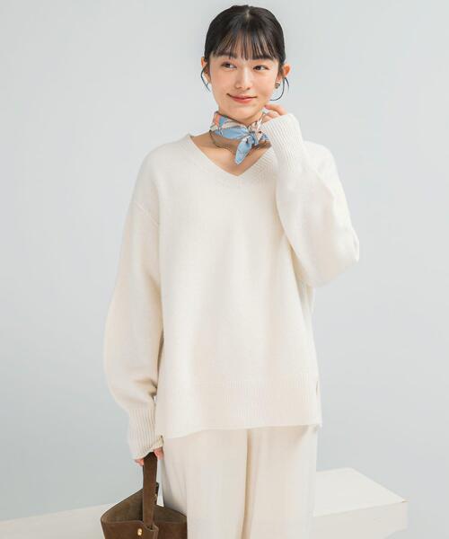セール】ウールカシミヤVネックニットプルオーバー（ニット/セーター