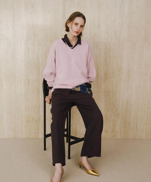 URBAN RESEARCH ROSSO WOMEN(アーバンリサーチ ロッソ)の「ウールカシミヤVネックニットプルオーバー(ニット/セーター・レディース・ネイビー/ピンク/オフホワイト/ブルー・FREE)」の17枚目の写真