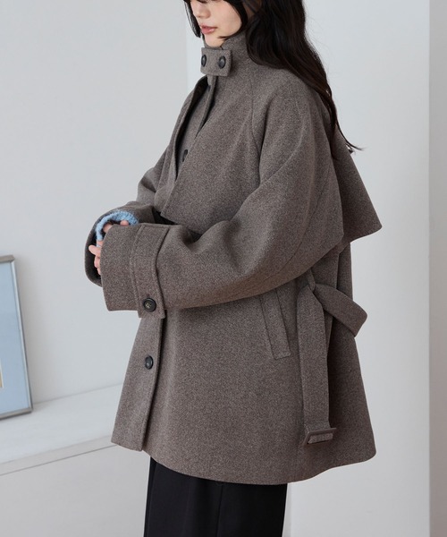 ꧁༺ デシグアル 新品 マルチカラー 2WAYエアメルトンウールトレンチコート コンビネーション・トレンチコート 女性用 I Desigual.com