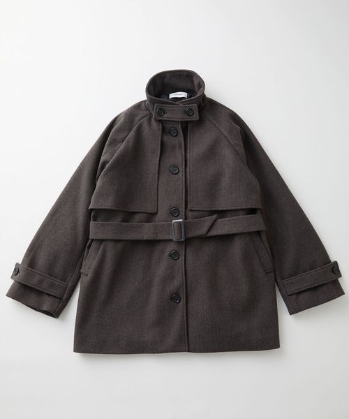 2WAY シャギーメルトン ミドル丈トレンチコート MONO-MART│MONO