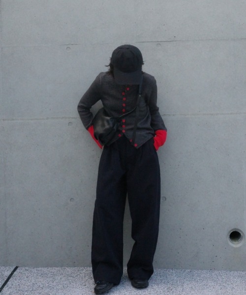 KUREN（クレン）の「カラーボタンカーディガン（カーディガン/ボレロ・レディース・グレー/レッド・FREE）」の20枚目の写真