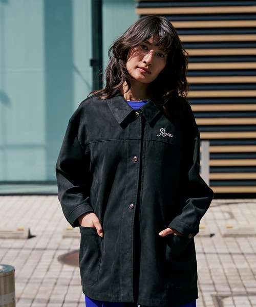 RVCA(ルーカ)の「RVCA レディース DEVON SUEDE JACKET ジャケット 【2025年秋冬モデル】 @autumn/ルーカエコスエードブルゾン(ブルゾン・レディース・ブラック/ブラウン系その他・MEDIUM/SMALL)」の4枚目の写真