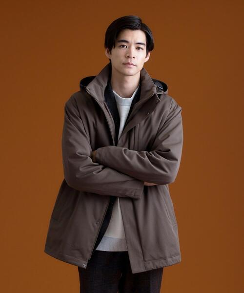 THE SHOP TK （ザ ショップ ティーケー ）の「【3WAY】中綿ライナー付き カルゼコート　洗濯機OK/ON・OFF対応（その他アウター・メンズ・ダークブラウン/ブラック・02/03/04）」の13枚目の写真