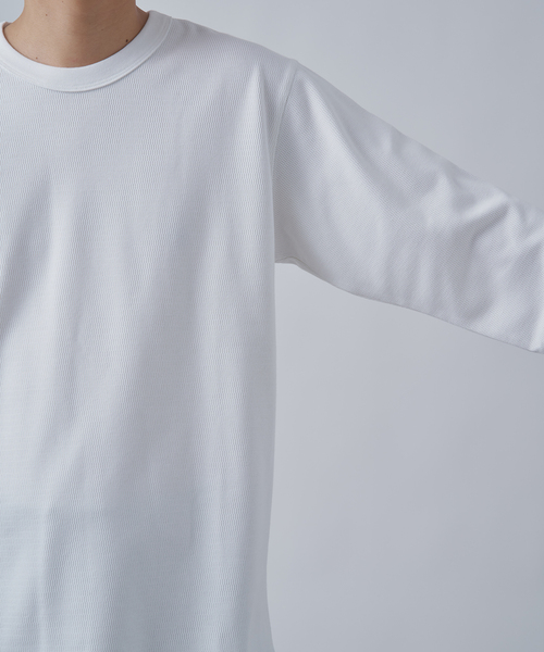 B.C STOCK(ベーセーストック)の「裏起毛 ハニカムサーマル ロングスリーブTシャツ(Tシャツ/カットソー・メンズ・ホワイト/グリーン/ブラック/チャコールグレー・SMALL/MEDIUM/LARGE)」の20枚目の写真