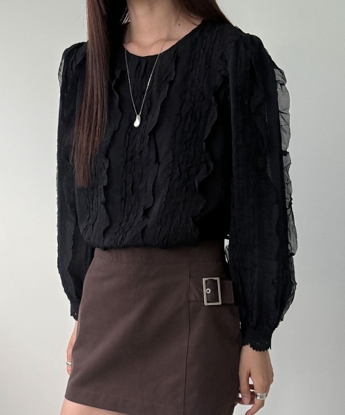 セール】縦フリル プルオーバーブラウス（シャツ/ブラウス）｜VIVID