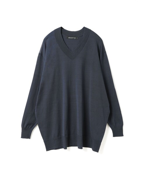 mizuiroind(ミズイロインド)の「mizuiro ind Vネックワイドプルオーバー(ニット/セーター・レディース・ブラック/アイボリー/ネイビー/パープル・FREE)」の3枚目の写真
