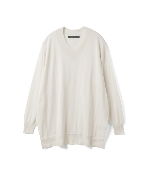 mizuiroind(ミズイロインド)の「mizuiro ind Vネックワイドプルオーバー(ニット/セーター・レディース・ブラック/アイボリー/ネイビー/パープル・FREE)」の1枚目の写真
