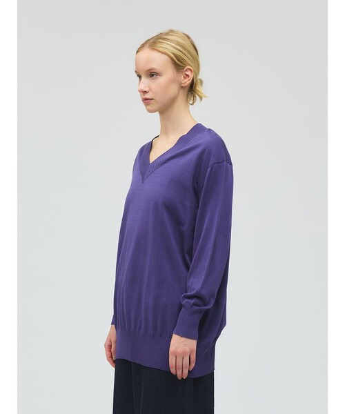 mizuiroind(ミズイロインド)の「mizuiro ind Vネックワイドプルオーバー(ニット/セーター・レディース・ブラック/アイボリー/ネイビー/パープル・FREE)」の21枚目の写真