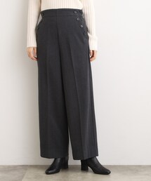 【洗える/あったか】美シルエットなマリンワイドパンツ