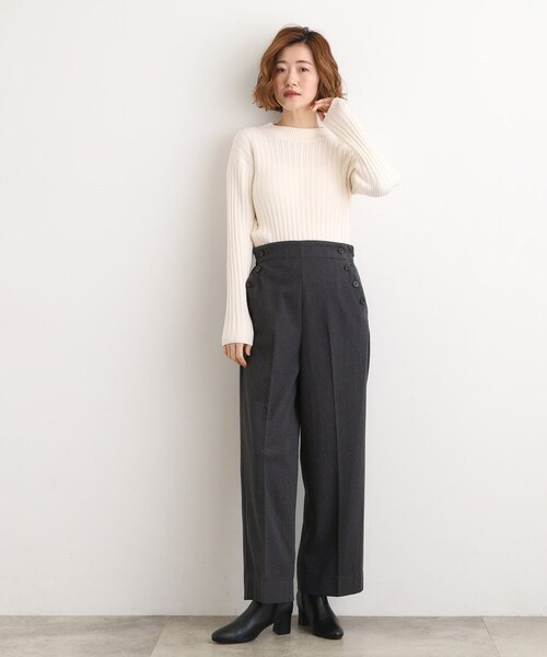 grove（グローブ）の「【洗える/あったか】美シルエットなマリンワイドパンツ（その他パンツ・レディース・チャコール/ベージュ系その他7/ブラック系1/グレー系3・02/03/01/04/05）」の11枚目の写真