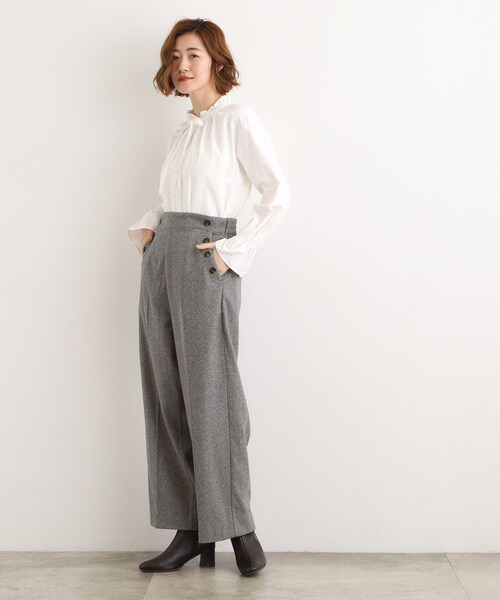 grove（グローブ）の「【洗える/あったか】美シルエットなマリンワイドパンツ（その他パンツ・レディース・チャコール/ベージュ系その他7/ブラック系1/グレー系3・02/03/01/04/05）」の21枚目の写真