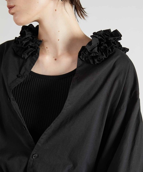 crinkle crinkle crinkle】cotton frill collar shirts/コットンフリル