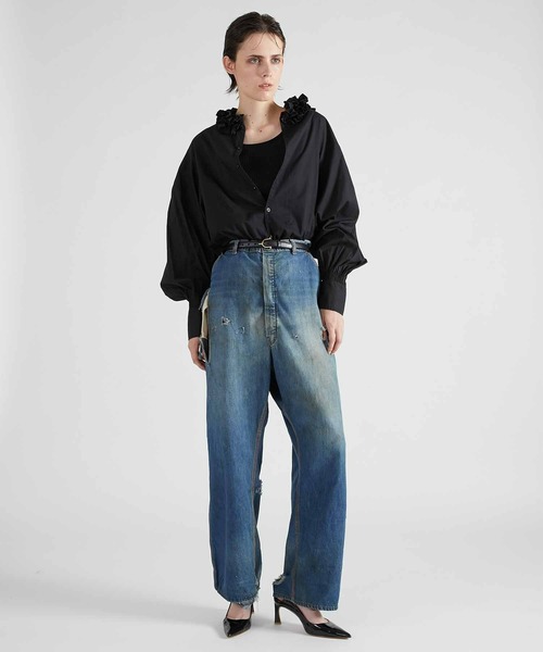 crinkle crinkle crinkle】cotton frill collar shirts/コットンフリル