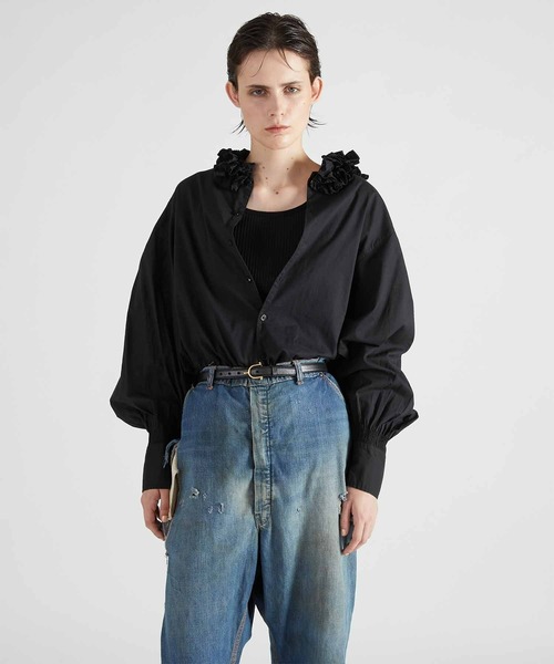 crinkle crinkle crinkle】cotton frill collar shirts/コットンフリル