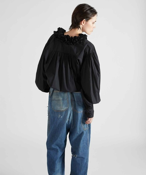 crinkle crinkle crinkle シアーコットンシャツ　ブラック crinkle crinkle crinkle（クリンクル クリンクル クリンクル） SALE