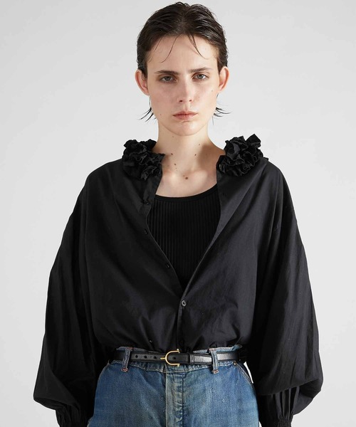 crinkle crinkle crinkle】cotton frill collar shirts/コットンフリル