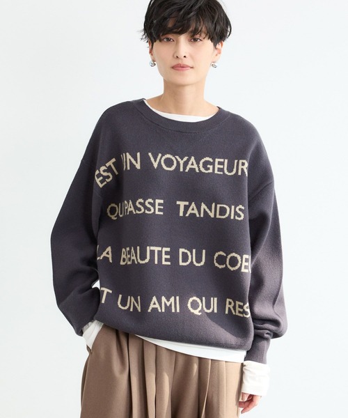 BARNYARDSTORM（バンヤードストーム）の「BARNYARDSTORM / 2WAYレターロゴニット（ニット/セーター・レディース・グレー/グリーン/ネイビー・FREE）」の8枚目の写真