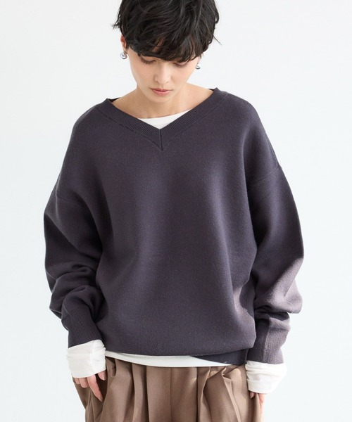 BARNYARDSTORM（バンヤードストーム）の「BARNYARDSTORM / 2WAYレターロゴニット（ニット/セーター・レディース・グレー/グリーン/ネイビー・FREE）」の10枚目の写真