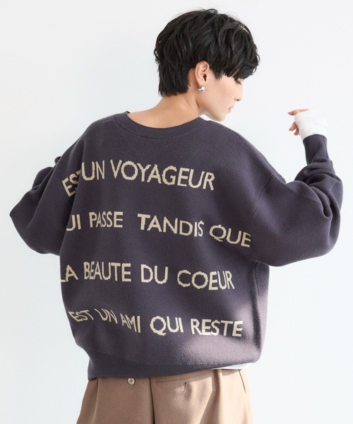 BARNYARDSTORM（バンヤードストーム）の「BARNYARDSTORM / 2WAYレターロゴニット（ニット/セーター・レディース・グレー/グリーン/ネイビー・FREE）」の11枚目の写真