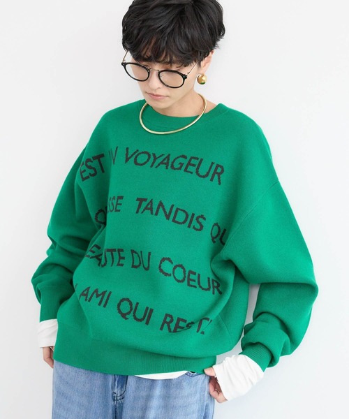 BARNYARDSTORM（バンヤードストーム）の「BARNYARDSTORM / 2WAYレターロゴニット（ニット/セーター・レディース・グレー/グリーン/ネイビー・FREE）」の12枚目の写真