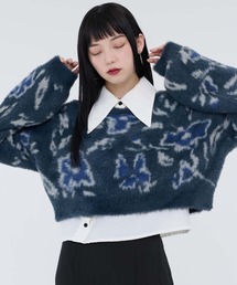 フェザーフラワーシャギーニット