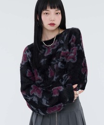 フェザーフラワーシャギーニット