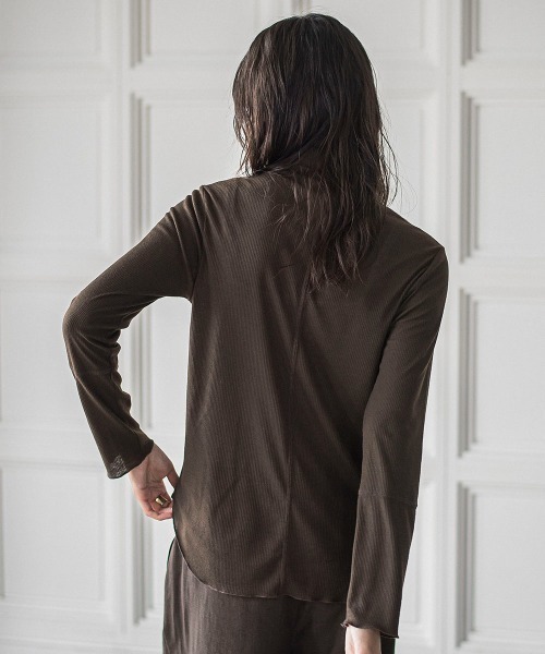 MAYSON GREY（メイソングレイ）の「メランジリブタートルネックプルオーバー≪手洗い可能≫（Tシャツ/カットソー・レディース・チャコールグレー/オフホワイト/ブラック/ブラウン/ライトグレー・M）」の8枚目の写真