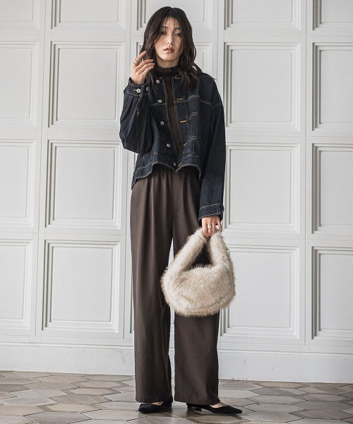 MAYSON GREY（メイソングレイ）の「メランジリブタートルネックプルオーバー≪手洗い可能≫（Tシャツ/カットソー・レディース・チャコールグレー/オフホワイト/ブラック/ブラウン/ライトグレー・M）」の14枚目の写真