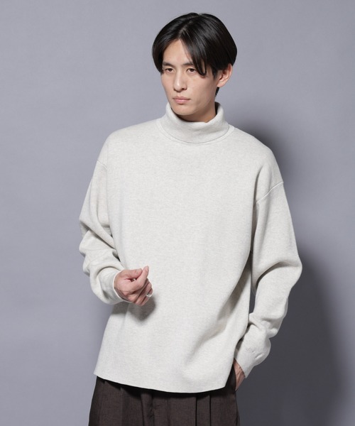 NANO universe（ナノユニバース）の「ミラノリブ　ワイドタートルネックニット（ニット/セーター・メンズ・チャコール/アイボリー/ブルー/ブラック・M/L）」の5枚目の写真