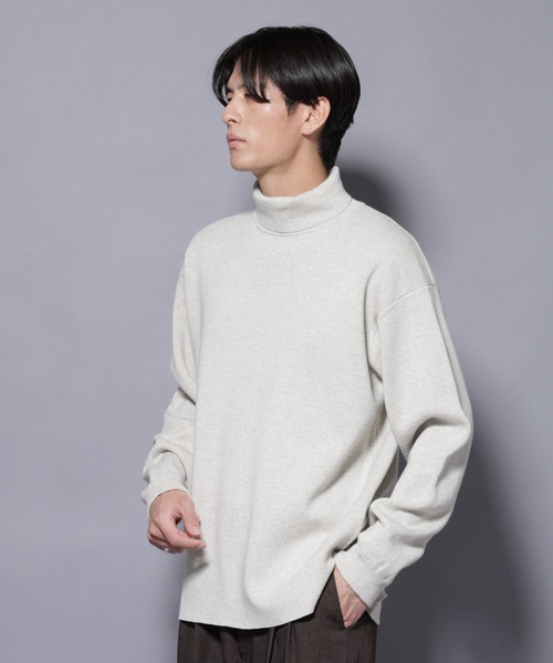NANO universe（ナノユニバース）の「ミラノリブ　ワイドタートルネックニット（ニット/セーター・メンズ・チャコール/アイボリー/ブルー/ブラック・M/L）」の6枚目の写真
