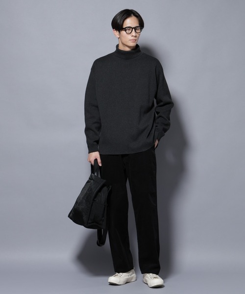 NANO universe（ナノユニバース）の「ミラノリブ　ワイドタートルネックニット（ニット/セーター・メンズ・チャコール/アイボリー/ブルー/ブラック・M/L）」の15枚目の写真