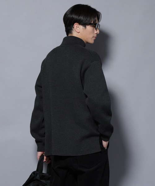 NANO universe（ナノユニバース）の「ミラノリブ　ワイドタートルネックニット（ニット/セーター・メンズ・チャコール/アイボリー/ブルー/ブラック・M/L）」の13枚目の写真