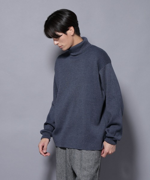 NANO universe（ナノユニバース）の「ミラノリブ　ワイドタートルネックニット（ニット/セーター・メンズ・チャコール/アイボリー/ブルー/ブラック・M/L）」の20枚目の写真