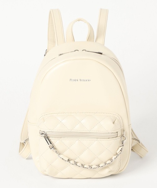 repipi armario（レピピ アルマリオ）の「チェーンキルトフェイクレザーミニリュック（バックパック/リュック・キッズ・シルバー/アイボリー/ブラック・ONESIZE）」の4枚目の写真