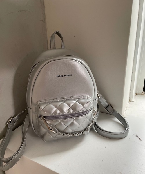 ミュージシャン the GazettE MINI LEATHER BACKPACK SILVER ミュージシャン the GazettE MINI LEATHER BACKPACK SILVER