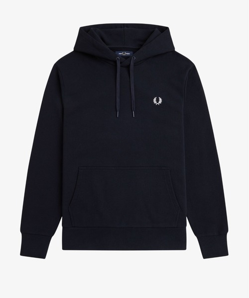 FRED PERRY（フレッドペリー）の「Monogram Hooded Sweatshirt／モノグラムフーデッドスウェットシャツ（パーカー・メンズ・ネイビー・M/L）」の11枚目の写真