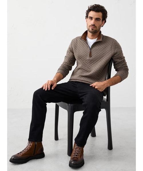 BANANA REPUBLIC FACTORY STORE(バナナリパブリック ファクトリーストア)の「◆BANANA REPUBLIC FACTORY STORE キルティング ニット ハーフジッププルオーバー(スウェット・メンズ・ネイビー/グレー/ブラック/ナチュラル/ワイン・S/M/L/XL)」の8枚目の写真