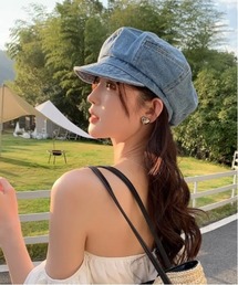 WARAIJOGO（ワライジョウゴ）の「レディース デニム グラウンドベレー帽 帽子(BDS)（ハンチング/ベレー帽）」